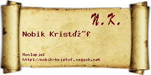 Nobik Kristóf névjegykártya