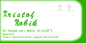 kristof nobik business card